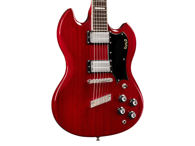 Guild Polara Deluxe Solid Body Electric Guitar - Cherry Red