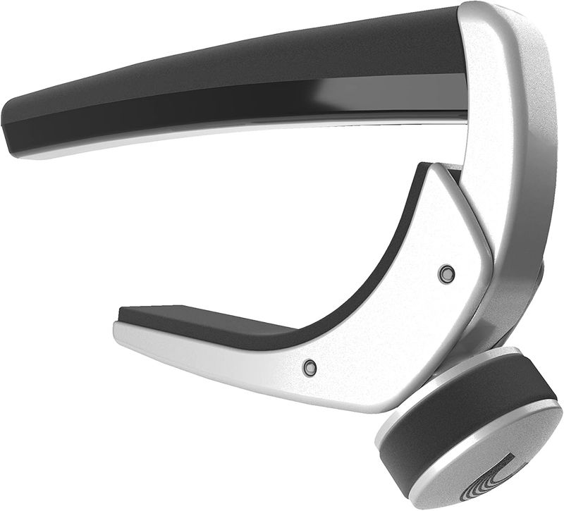 D'Addario Guitar Capo – Pro Plus Capo - Ideal for Acoustic, Electric, Classical, & 12-String Guitars - Black or Silver
