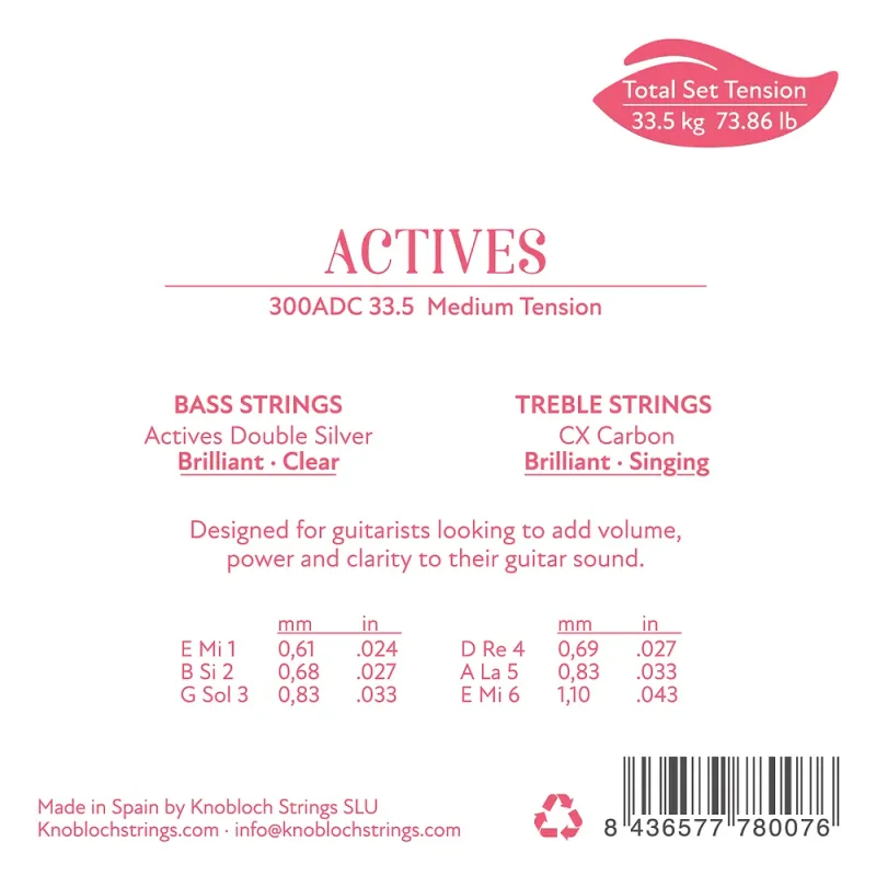 Knobloch CX ADC 33.5 (300ADC) - Medium Tension - Carbon Strings