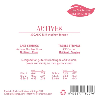 Knobloch CX ADC 33.5 (300ADC) - Medium Tension - Carbon Strings