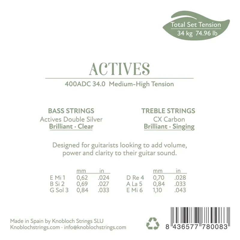 Knobloch CX ADC34.0 (400ADC) - Medium High Tension - Carbon Strings