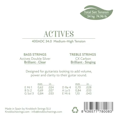 Knobloch CX ADC34.0 (400ADC) - Medium High Tension - Carbon Strings