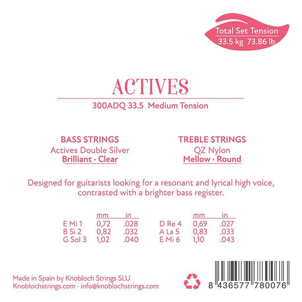 Knobloch QZ ADQ33.5 (300ADQ) Classical Guitar Strings - Medium Tension