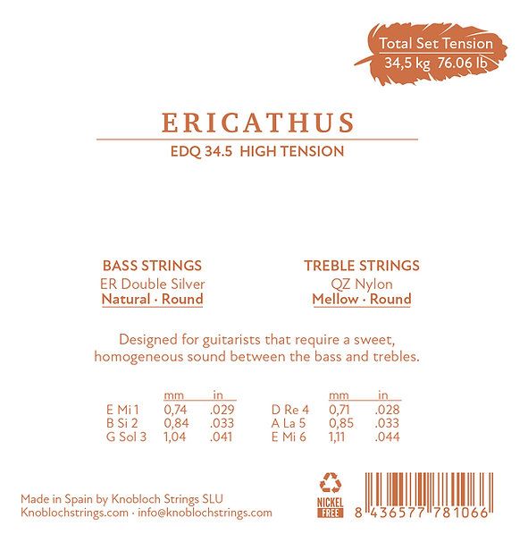Knobloch Erithacus QZ EDQ 34.5 High Tension Nylon Classical Guitar Strings