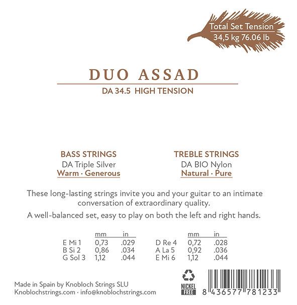 Knobloch DA 34.5 - Duo Assad High Tension Classical Guitar Strings