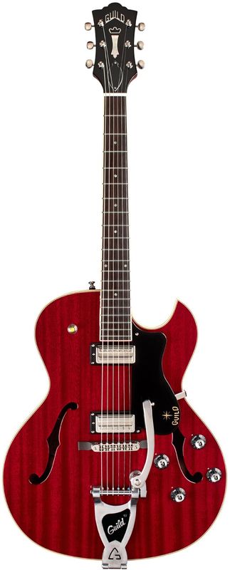 Guild Starfire III - Cherry Red - Hollow Body Electric Guitar with Guild Vibrato Tailpiece