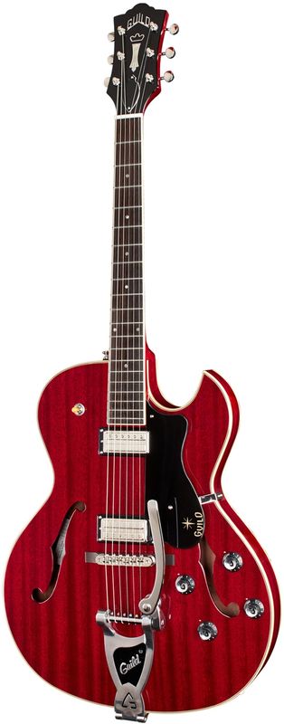 Guild Starfire III - Cherry Red - Hollow Body Electric Guitar with Guild Vibrato Tailpiece