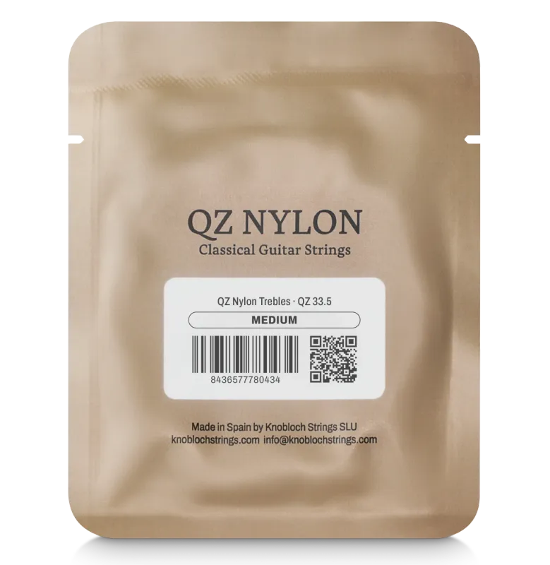 Knobloch QZ 33.5 (300AQZ) Nylon Treble Set - Medium Tension Classical Guitar Strings
