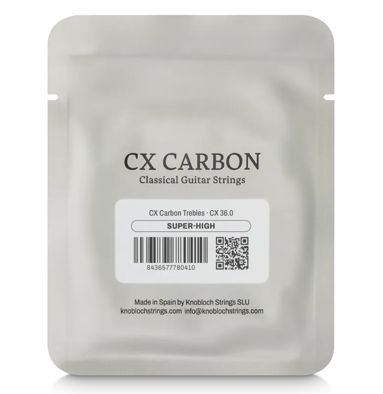 Knobloch CX 36.0 (600ACX) Treble Set – CX Carbon Super High Tension - Classical Guitar Strings