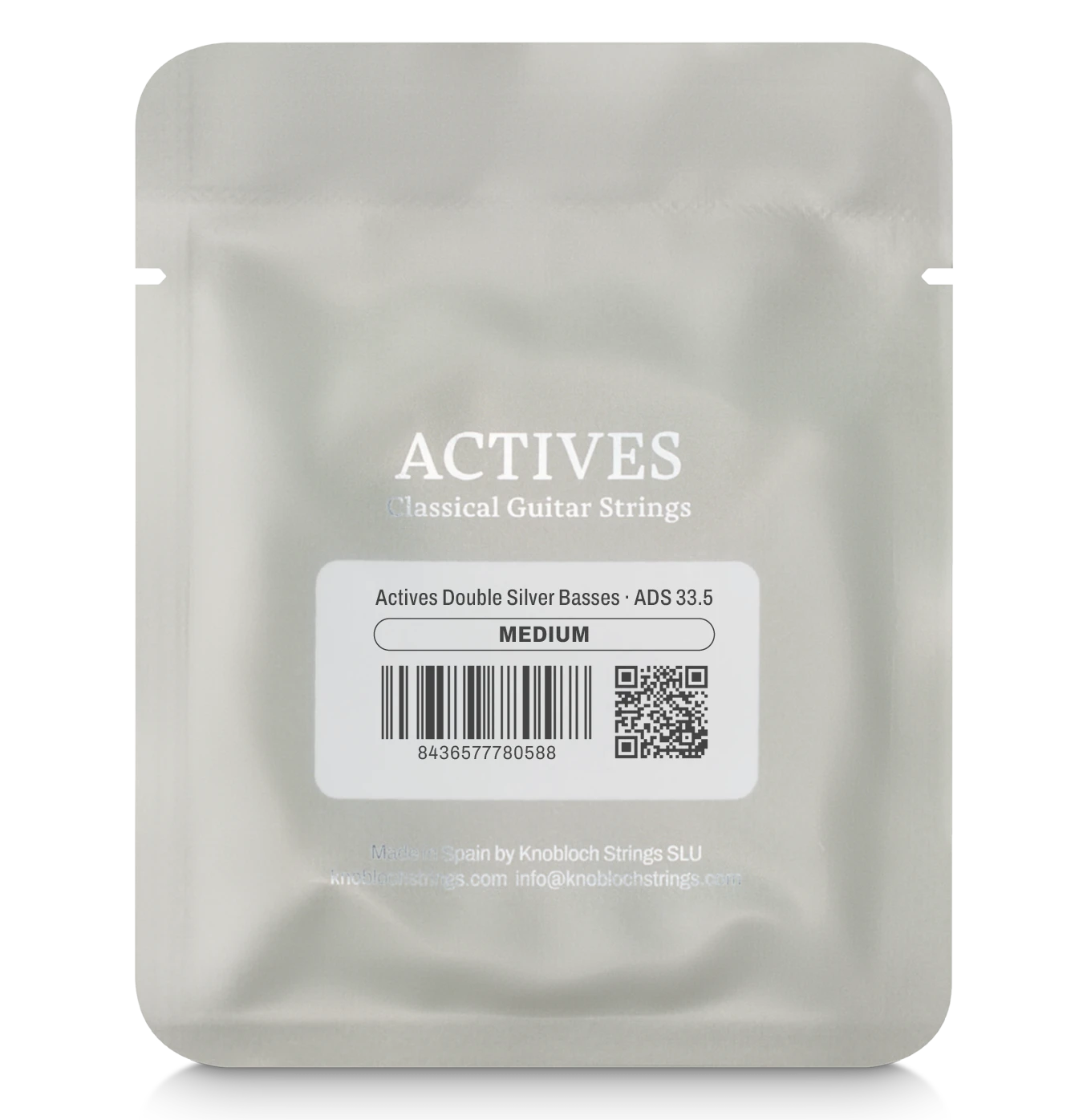 Knobloch ADS 33.5 (300ADS) - Actives Double Silver Bass Set - Medium Tension Classical Guitar Strings