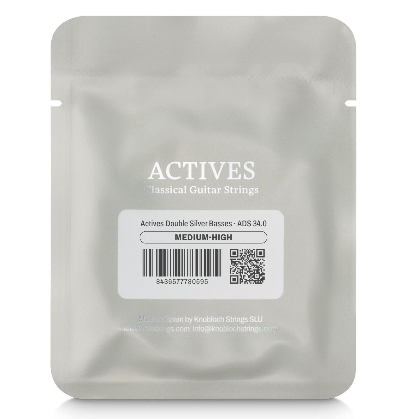 Knobloch ADS 34.0 (400ADS) - Actives Double Silver Bass Set - Medium High Tension Classical Guitar Strings