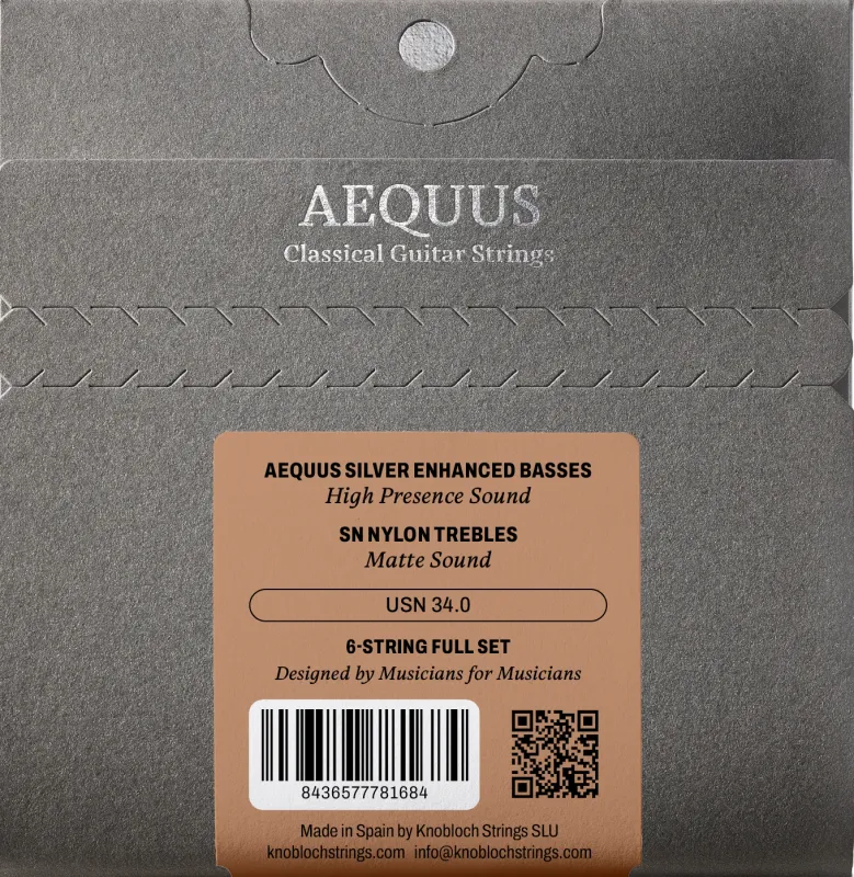 Knobloch USN34.0 Aequus SN Nylon Classical Guitar Strings – Medium High Tension