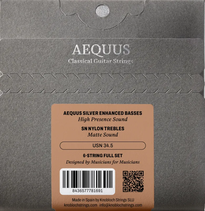 Knobloch USN34.5 Aequus SN Nylon Classical Guitar Strings – High Tension
