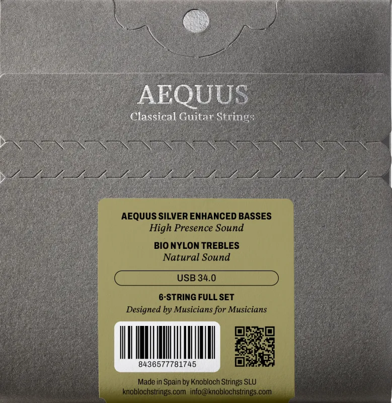 Knobloch USB34.0 Classical Guitar Strings Set – Medium-High Tension