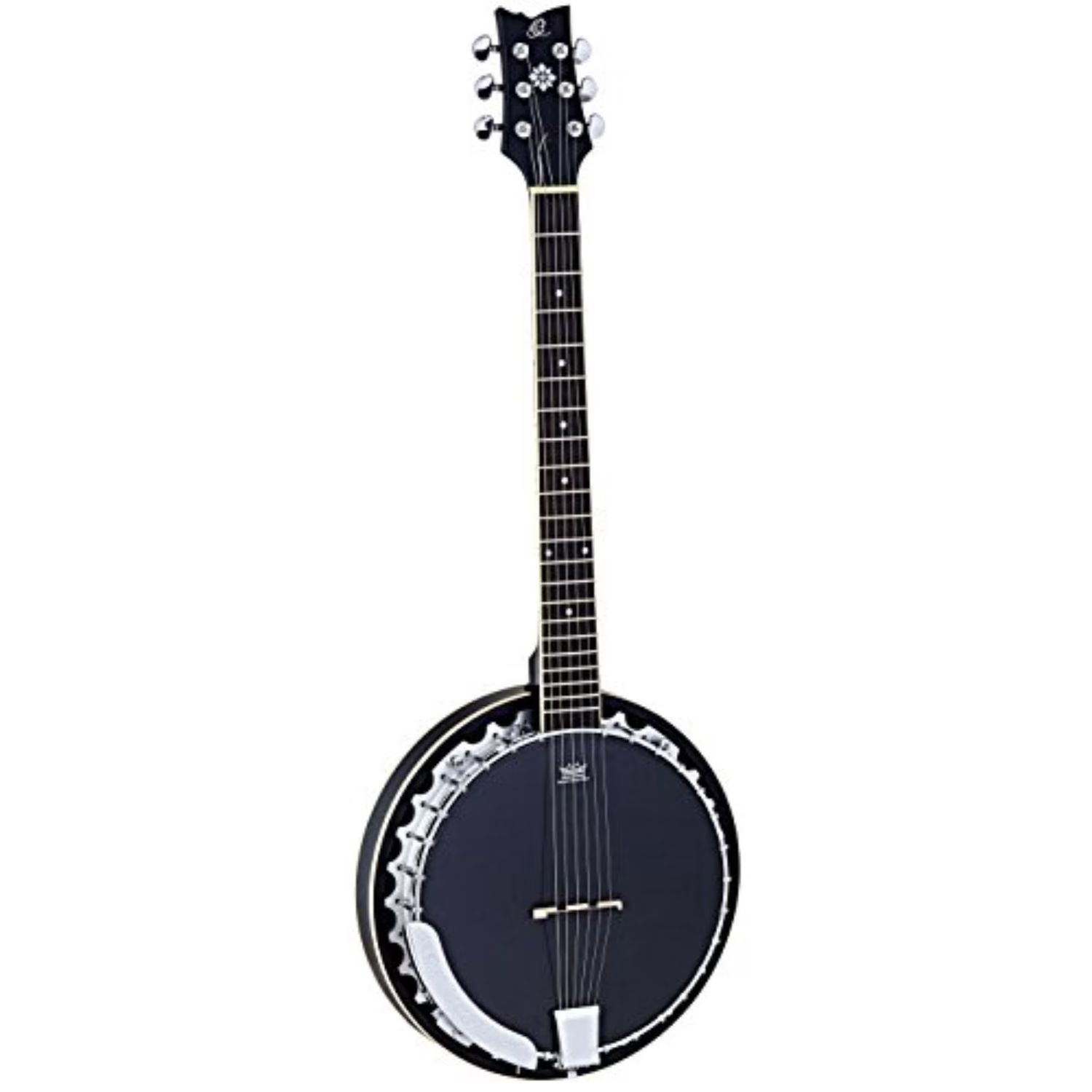Ortega 6 String Acoustic Electric Banjo with Gig Bag - OBJE350-6-SBK