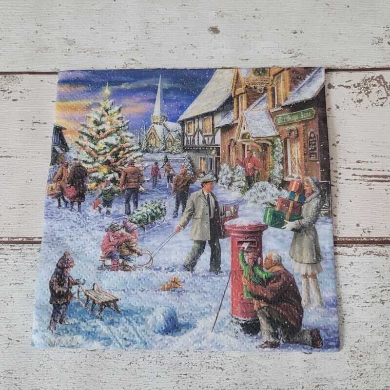 Serviette ♥Winter Marktgeflüster♥ Serviette ♥Winter Marktgeflüster♥