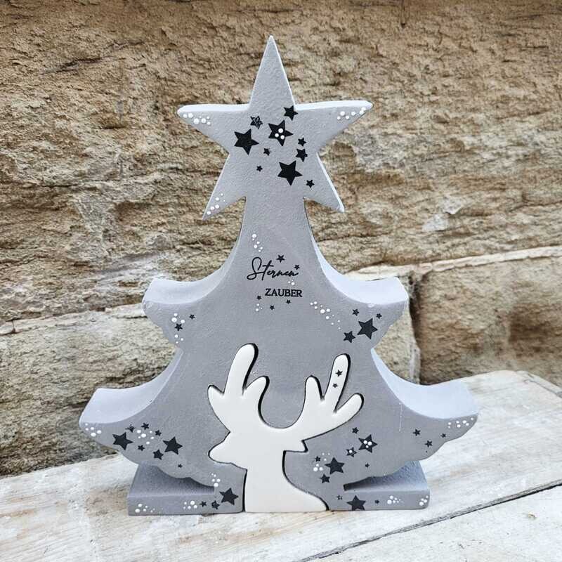 Silikon - Gießform - Tannenbaum mit Stern und Hirsch 2 in 1 Silikon - Gießform - Tannenbaum mit Stern und Hirsch 2 in 1