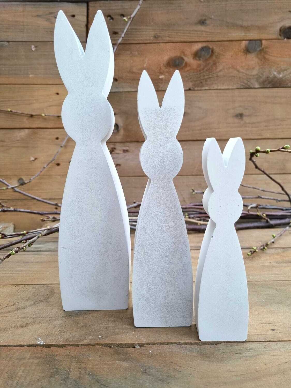 Silikon - Gießform - Hasenfamilie schlicht- 3 Grössen, Stehender Osterhase in 3 Grössen: 7009 Hase klein H/B/T: 15 x 4 x 3 cm
