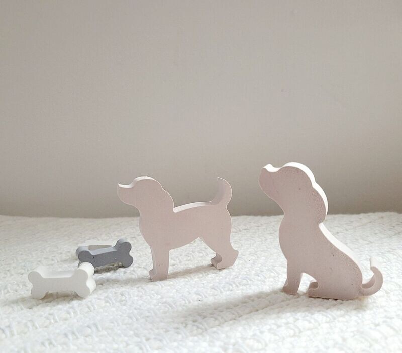 Silikon - Gießform - Mini “STEHENDER WELPE Silikon - Gießform - Mini “STEHENDER WELPE" im 4er SET