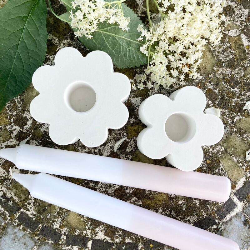 Silikon - Gießform - Kerzenhalter Silikon - Gießform - Kerzenhalter "BLUME" in 2 Größen