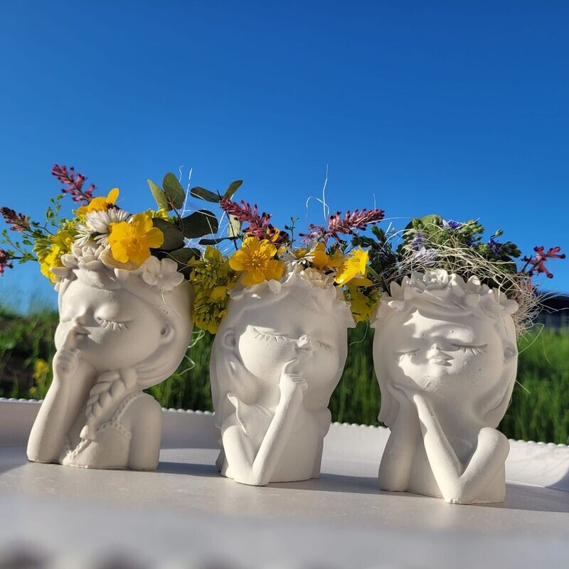 Silikon-Gießform - Püppis mit Blumenkranz♥ 3 Varianten Silikon-Gießform - Püppis mit Blumenkranz♥ 3 Varianten