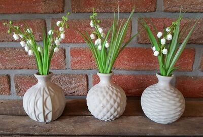 ​Silikon – Gießform - Vasen mit grafischen Muster - 3 Varianten
