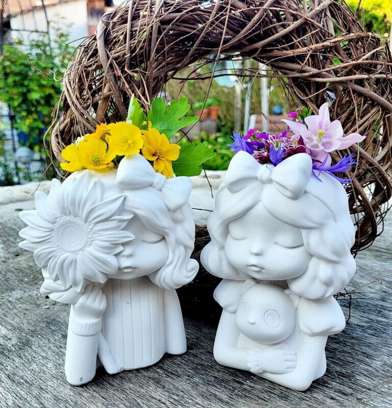 Silikon - Gießform -  Püppi Lena und Leni in 2 versch. Varianten