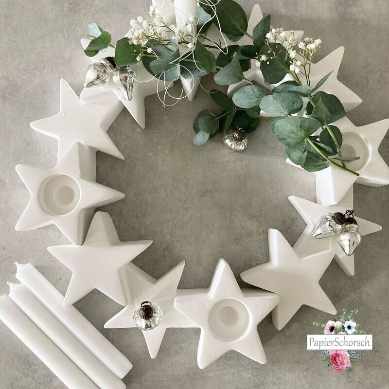 Silikon - Gießform - Schicker Adventskranz mit Sternen – viele Varianten möglich! Silikon - Gießform - Schicker Adventskranz mit Sternen – viele Varianten möglich!