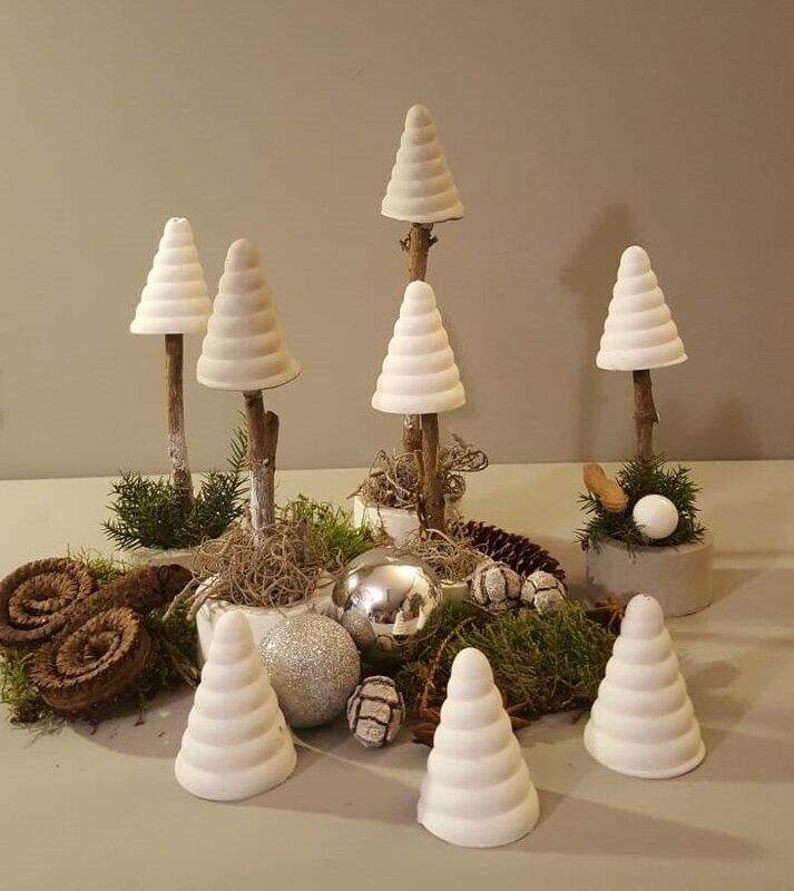 Silikon - Mehrfach - Gießform - Tannenbaum – Weihnachtsbaum – Tanne – 8 x in einer Form