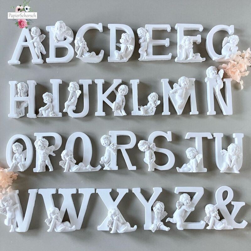 Silikon - Gießform - 26 BUCHSTABEN + & mit ENGEL Silikon - Gießform - 26 BUCHSTABEN + & mit ENGEL