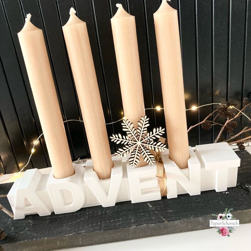 Silikon - Gießform - ADVENT Schriftzug - Kerzenhalter für 4 Stabkerzen/SALE Silikon - Gießform - ADVENT Schriftzug - Kerzenhalter für 4 Stabkerzen/SALE