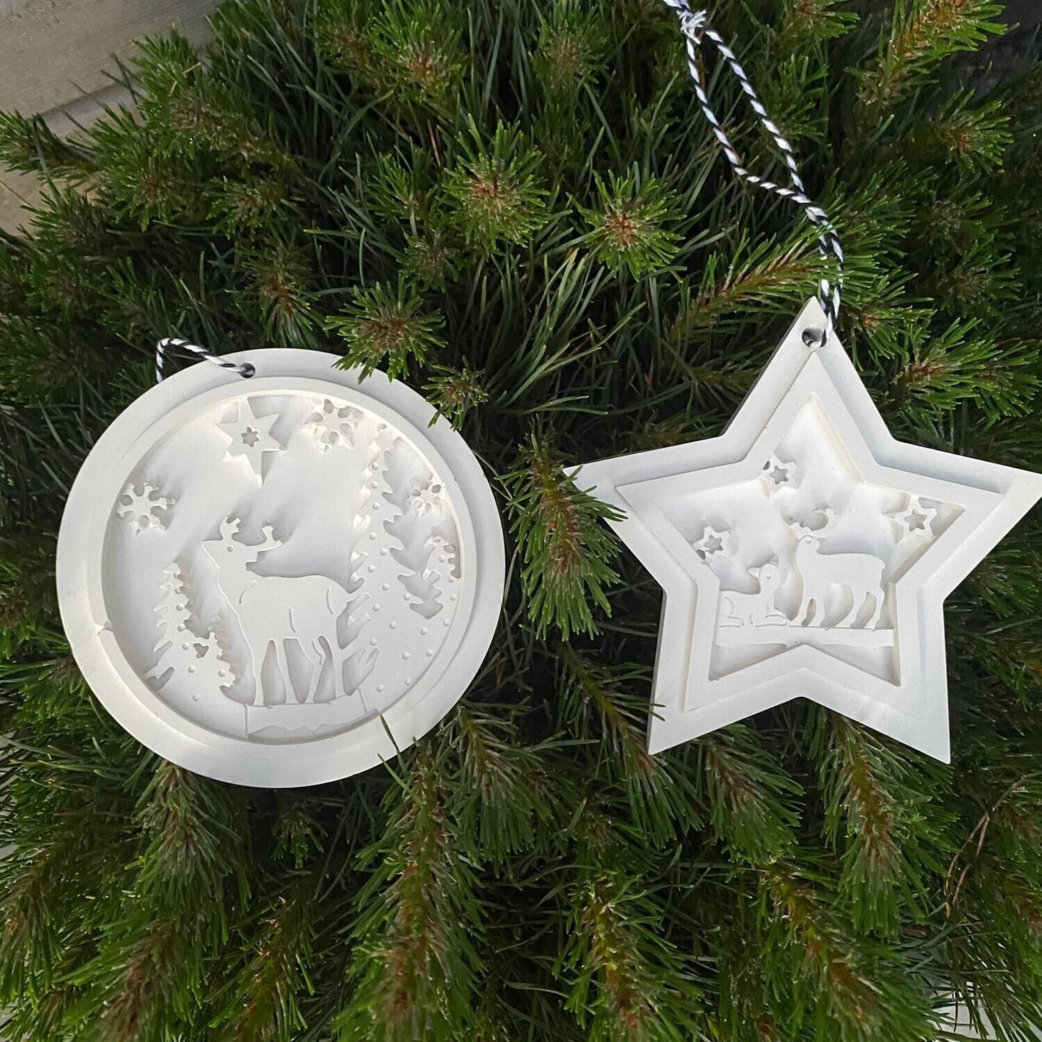 Silikon - Gießform - Anhänger – Baumschmuck – 3 Varianten