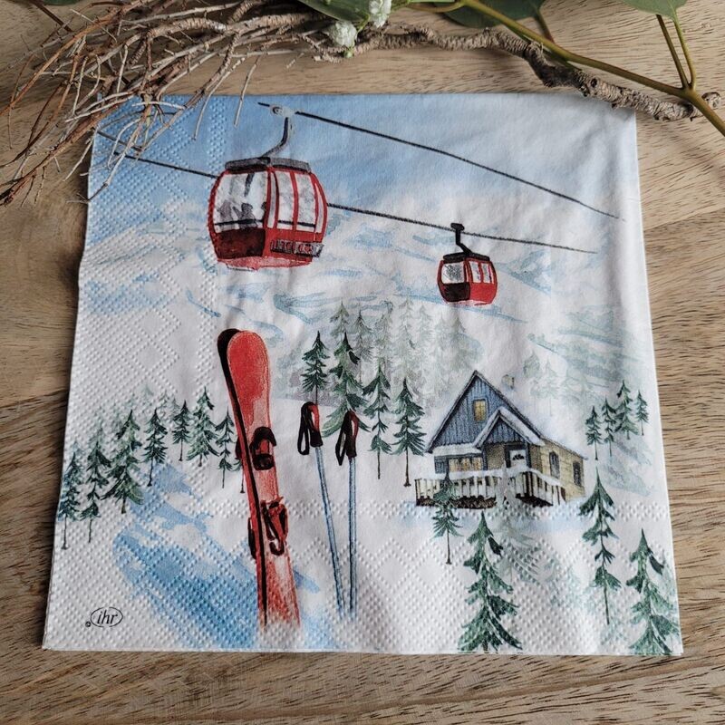 Serviette♥Ski Schneetreiben Söll♥ Serviette♥Ski Schneetreiben Söll♥
