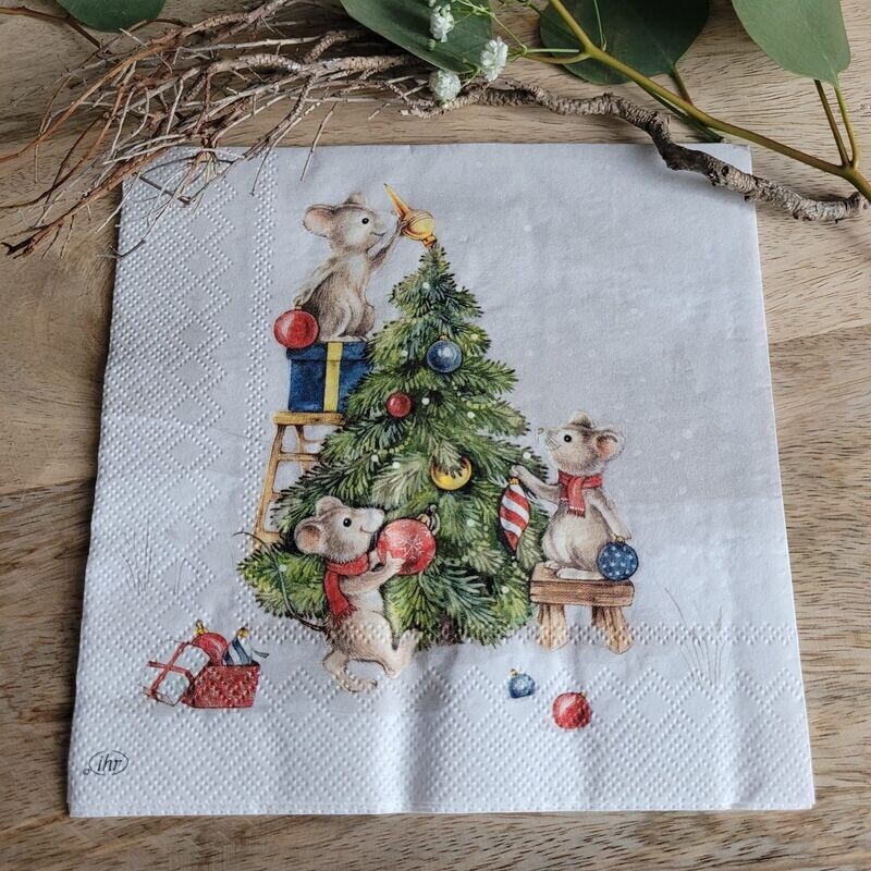 Serviette♥Fleissige Mäusebande♥ Serviette♥Fleissige Mäusebande♥