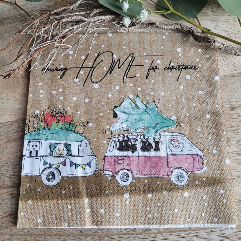 Serviette♥Driving HOME for Christmas♥ Serviette♥Driving HOME for Christmas♥