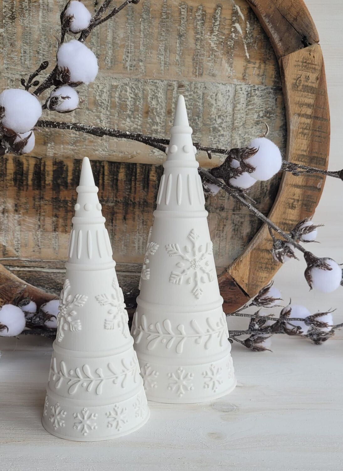 Silikon - Gießform - Weihnachtsbaum – Schneeflocke – kegelförmig in 2 Größen