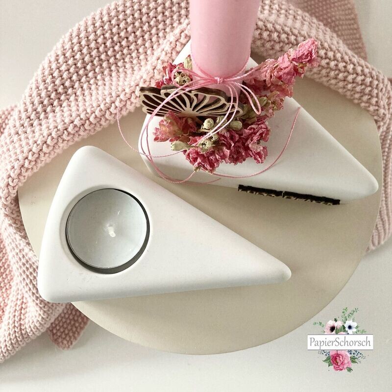 Silikon - Gießform - Tortenstück – Kerzenhalter – für Teelichter & Stabkerzen Silikon - Gießform - Tortenstück – Kerzenhalter – für Teelichter & Stabkerzen