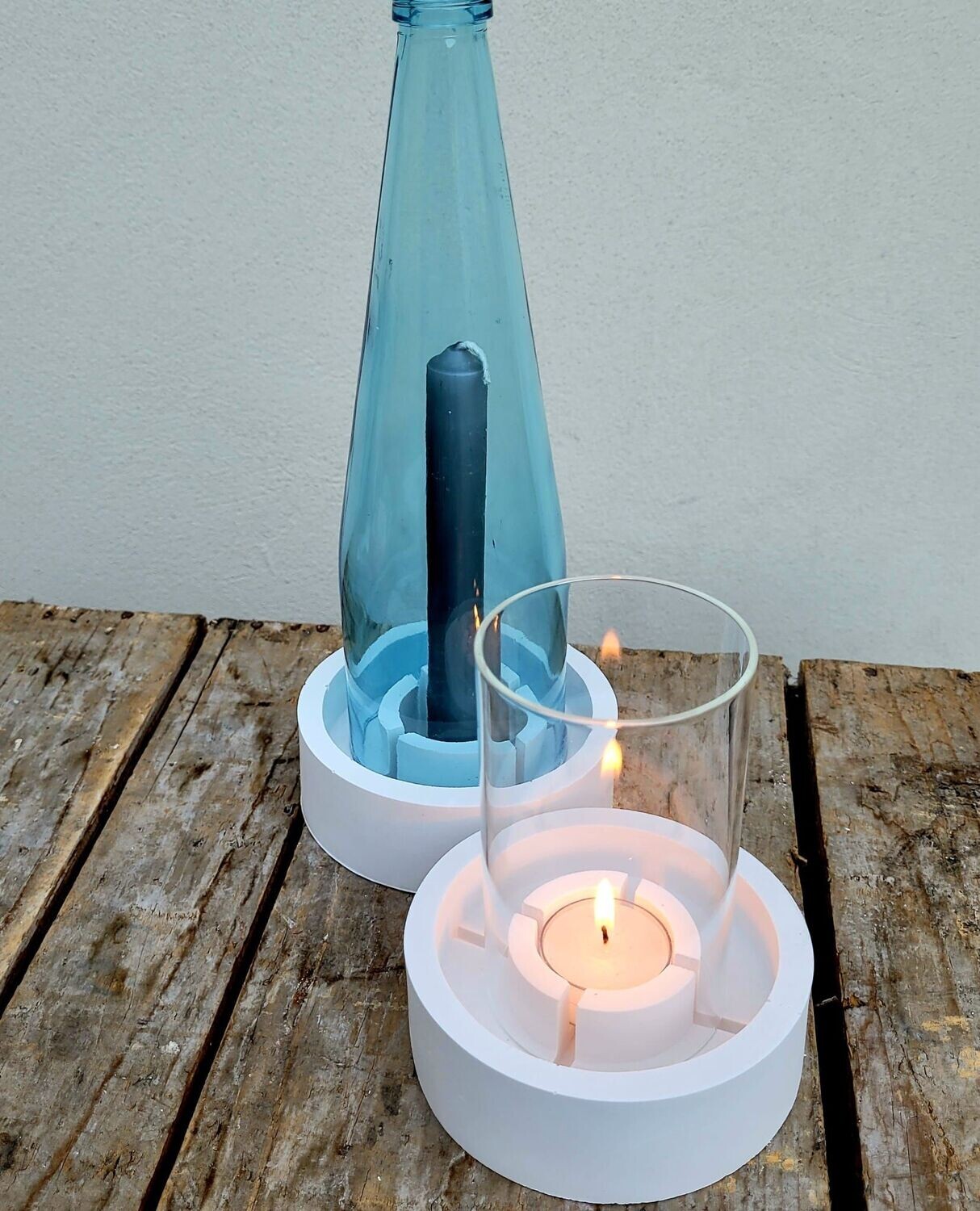 Silikon -Gießform-Flaschen Windlicht – 2 in 1