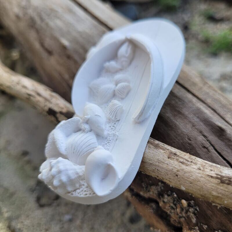 Silikon - Gießform - Flip Flop mit Muscheln Silikon - Gießform - Flip Flop mit Muscheln