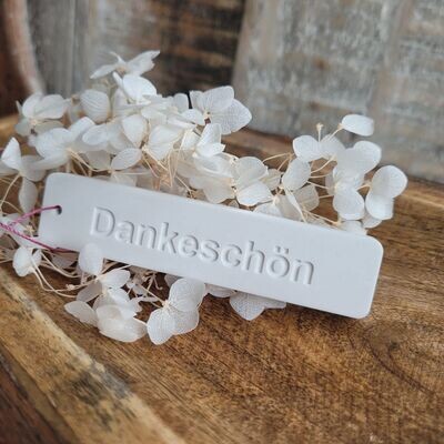 Silikon - Gießform - Etiketten /Anhänger - "Dankeschön"