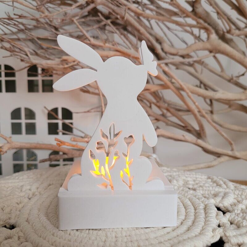 Silikon-Gießform Hase mit Blumenmuster Silikon-Gießform Hase mit Blumenmuster