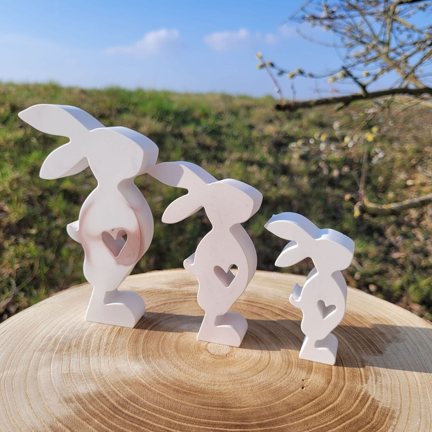 Silikon-Gießform Hase mit Herz in 3 Grössen