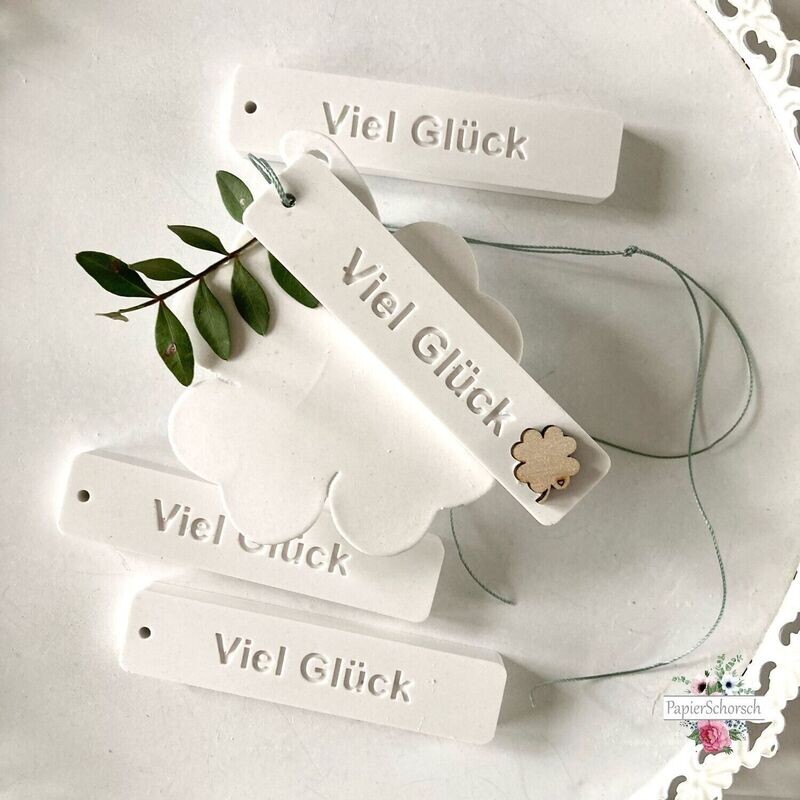Silikon - Gießform - Etiketten /Anhänger - Silikon - Gießform - Etiketten /Anhänger - "VIEL GLÜCK"
