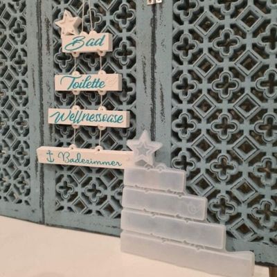 Silikon - Gießform - Dekoschild zum selbst gestalten im Weihnachtsdesign
