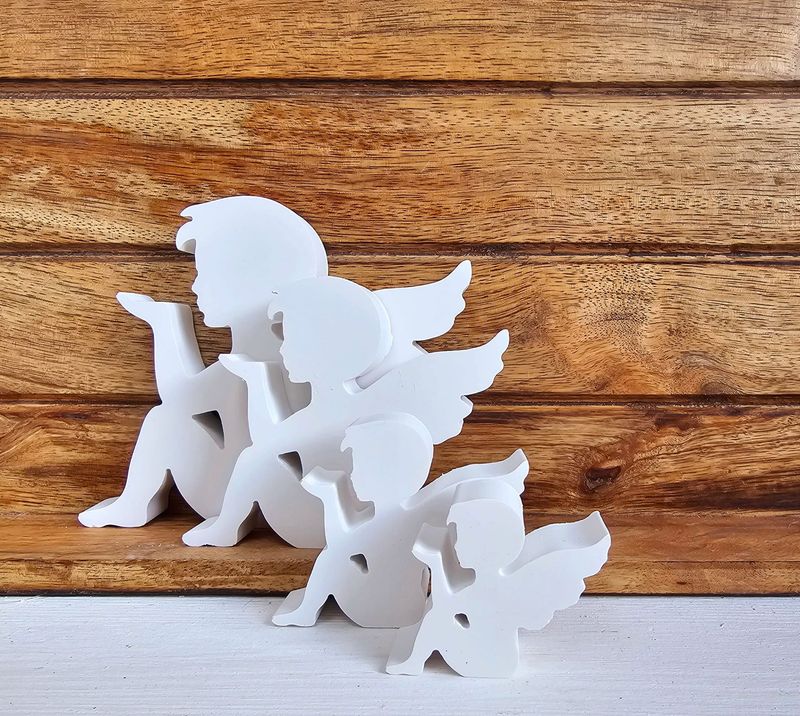 Silikon - Gießform - Matte für 4 Stylische Engel Silikon - Gießform - Matte für 4 Stylische Engel