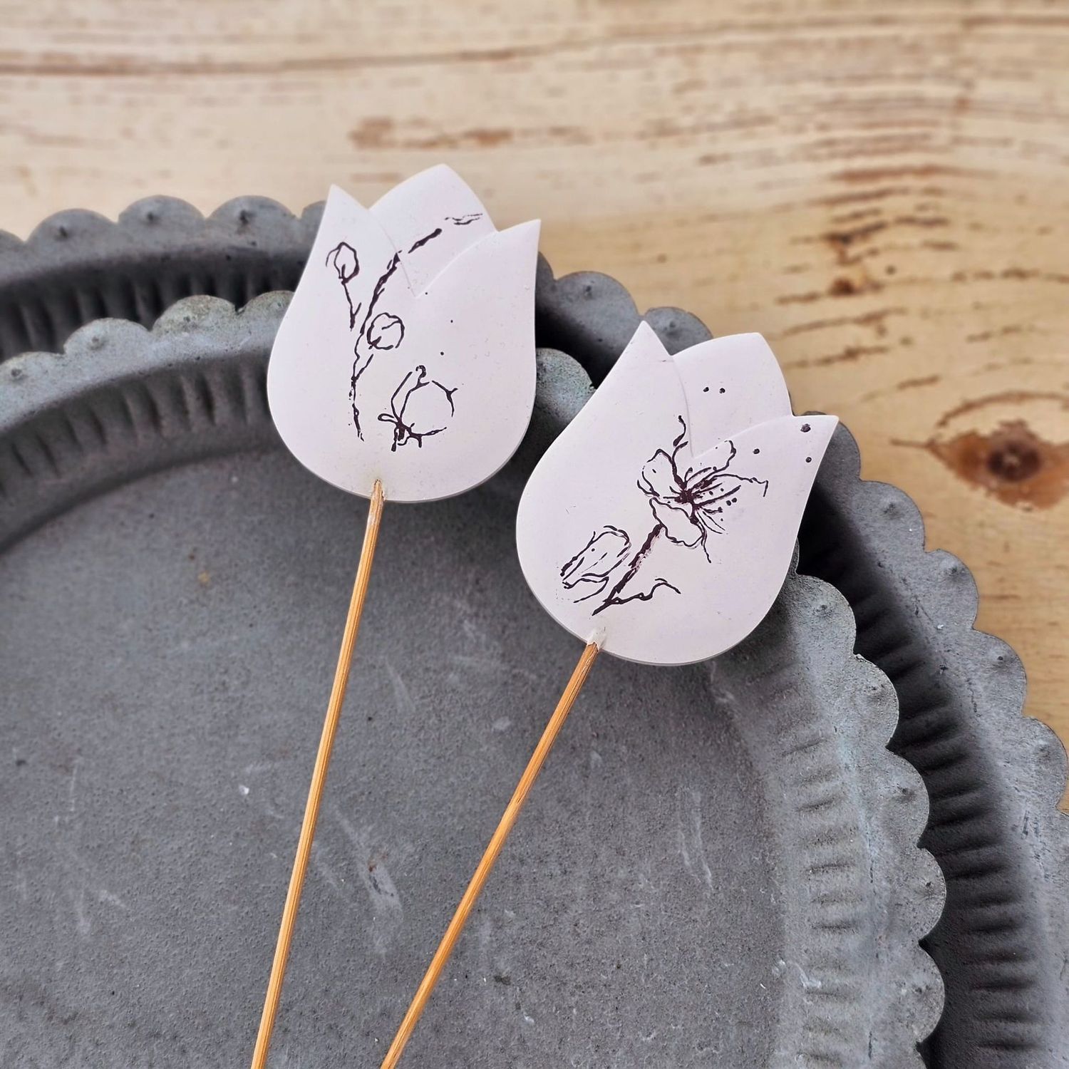 Silikon - Mehrfach - Gießform - Matte 7er Tulpenstecker