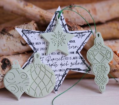 Silikon-Gießform - Matte Weihnachtsanhänger 8er Form