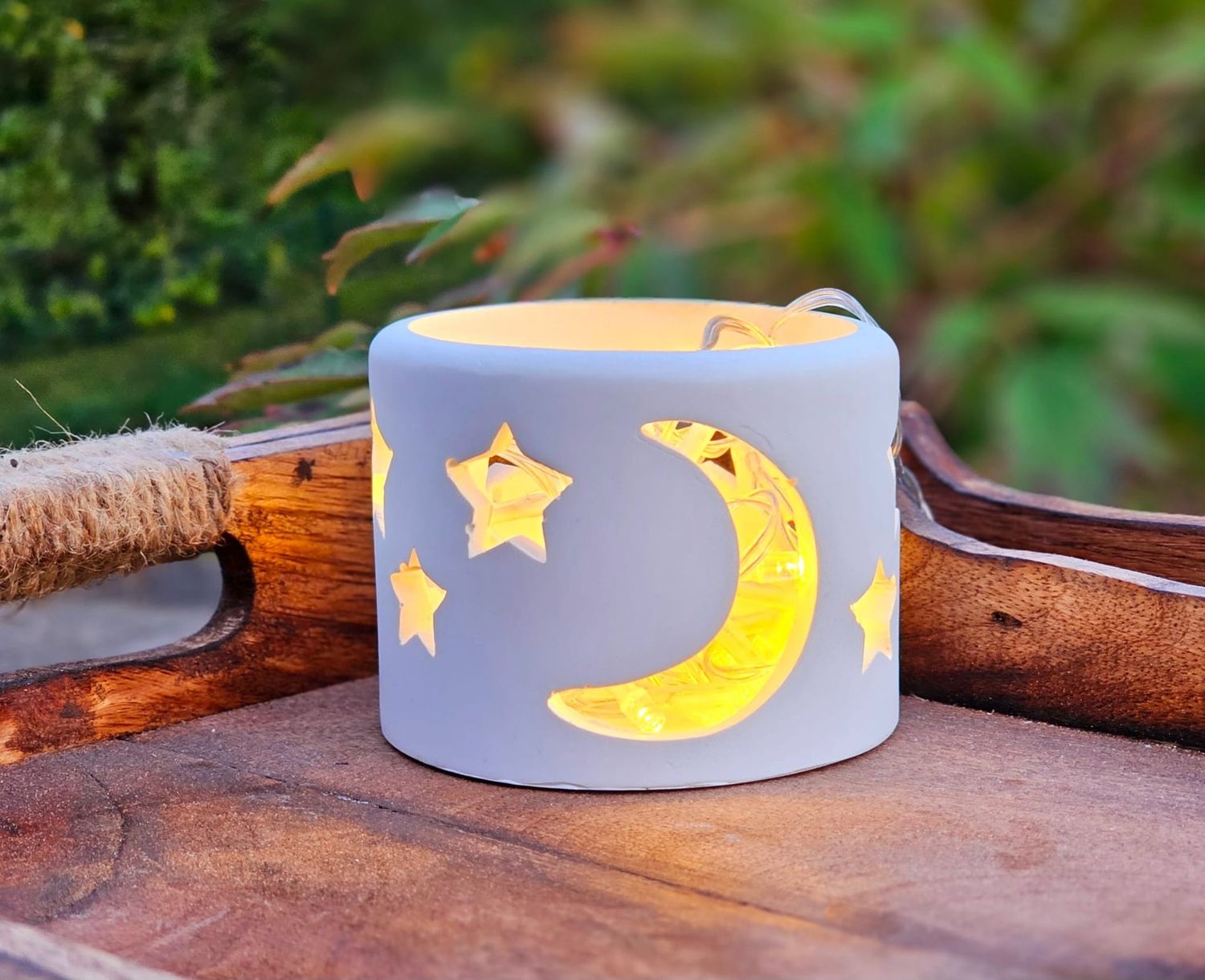 Silikon-Gießform - Windlicht Mond und Sterne