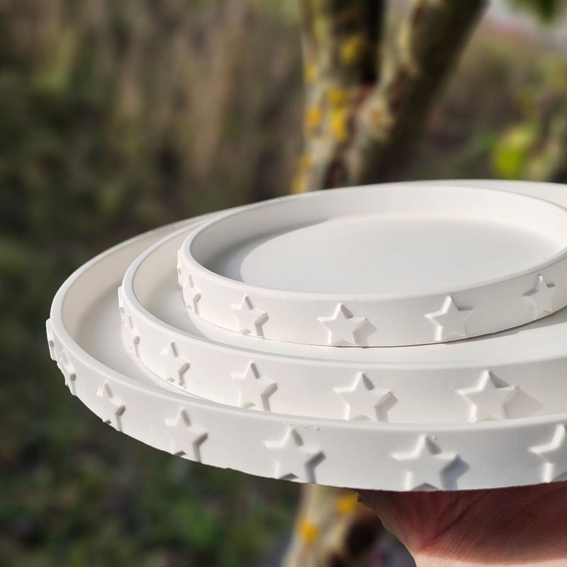 Silikon - Gießform - Dekoteller – Tablett – mit Sternen – in 3 Größen Silikon - Gießform - Dekoteller – Tablett – mit Sternen – in 3 Größen