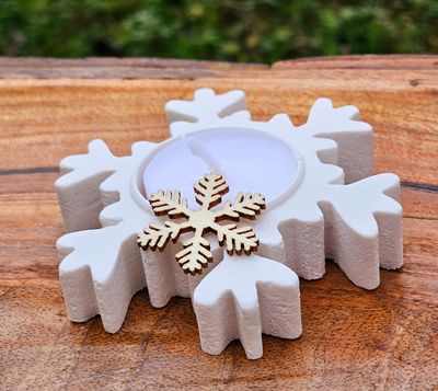 Silikon - Gießform - Teelichthalter Ornament SCHNEEFLOCKE